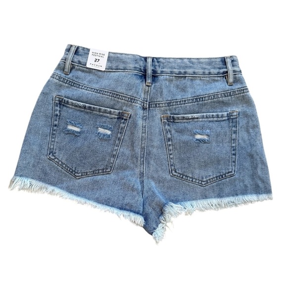 PacSun High-Rise Festival Denim Shorts Light Wash Size 27 - Picture 2 of 5